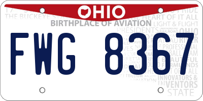 OH license plate FWG8367