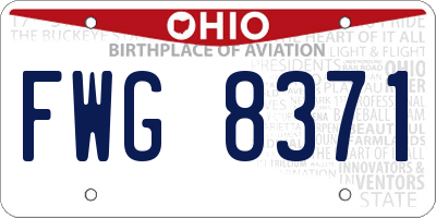 OH license plate FWG8371