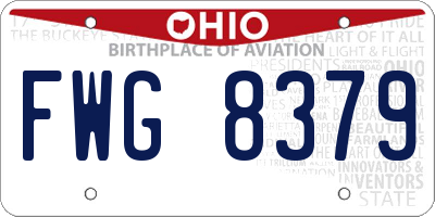 OH license plate FWG8379