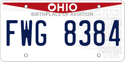 OH license plate FWG8384