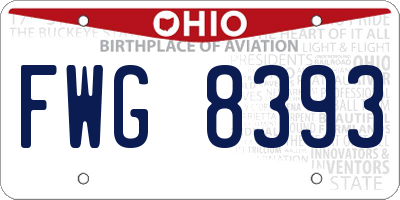 OH license plate FWG8393