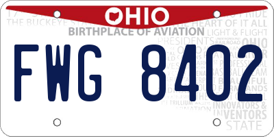 OH license plate FWG8402