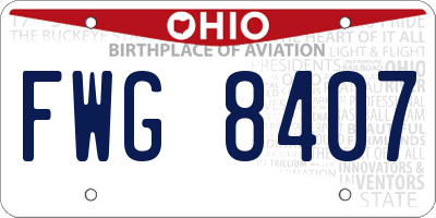 OH license plate FWG8407