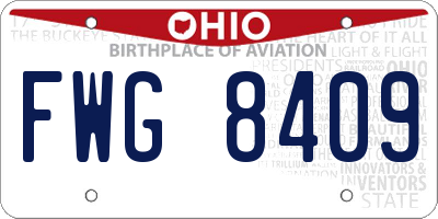 OH license plate FWG8409