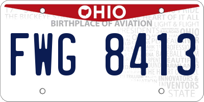 OH license plate FWG8413