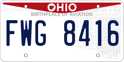 OH license plate FWG8416
