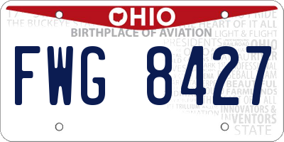 OH license plate FWG8427