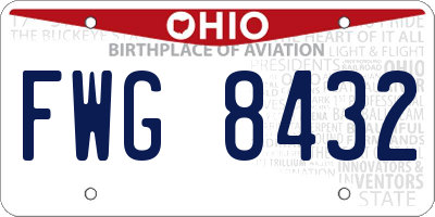 OH license plate FWG8432