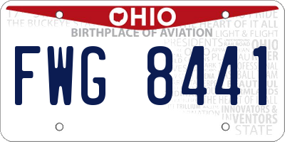 OH license plate FWG8441