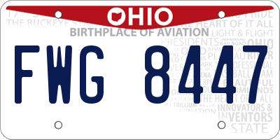 OH license plate FWG8447