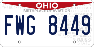 OH license plate FWG8449