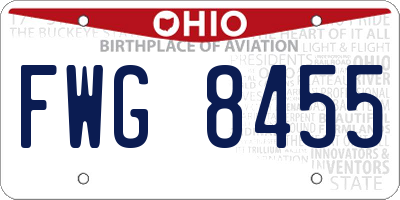 OH license plate FWG8455