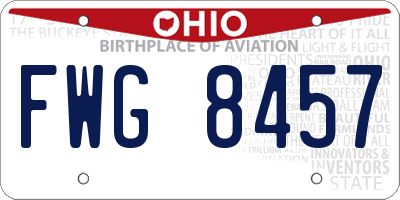 OH license plate FWG8457