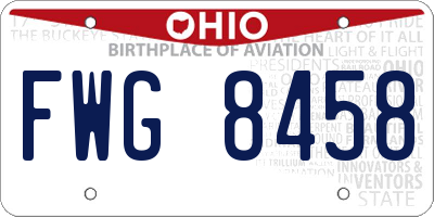 OH license plate FWG8458