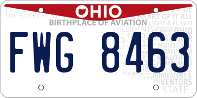 OH license plate FWG8463