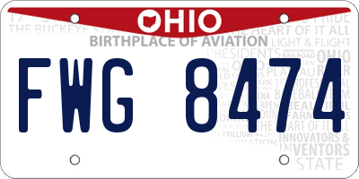OH license plate FWG8474