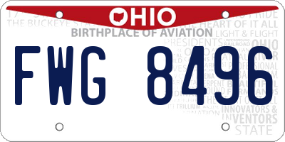 OH license plate FWG8496