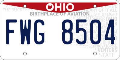 OH license plate FWG8504