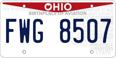 OH license plate FWG8507
