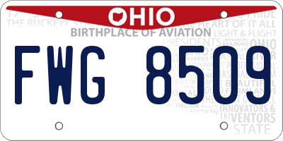 OH license plate FWG8509