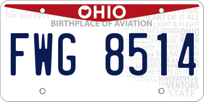 OH license plate FWG8514