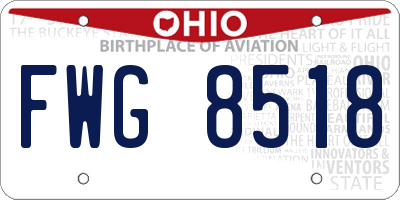 OH license plate FWG8518