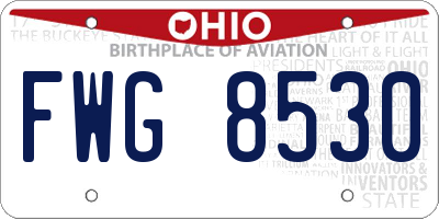OH license plate FWG8530