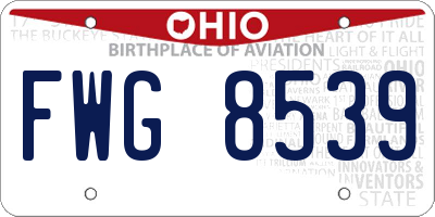 OH license plate FWG8539