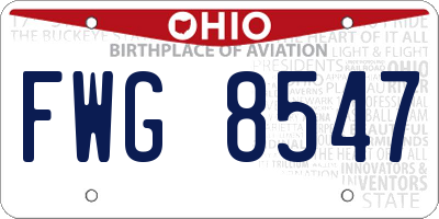 OH license plate FWG8547