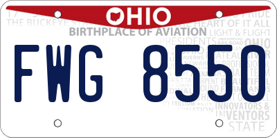 OH license plate FWG8550