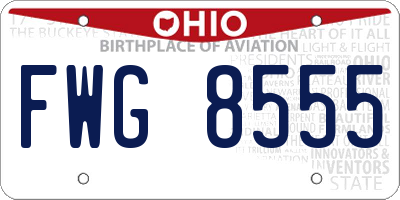 OH license plate FWG8555