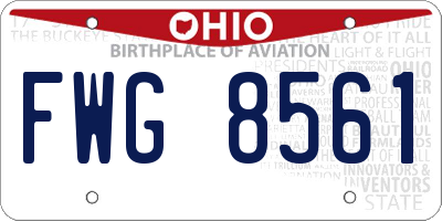 OH license plate FWG8561