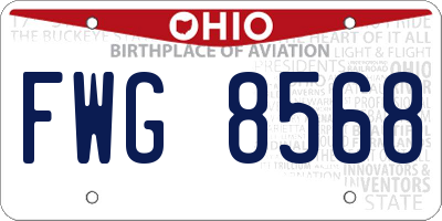 OH license plate FWG8568