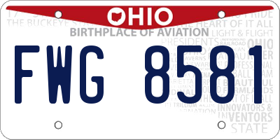 OH license plate FWG8581