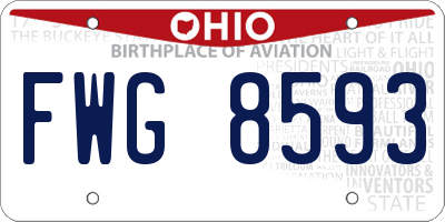 OH license plate FWG8593