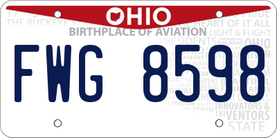 OH license plate FWG8598