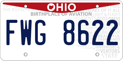 OH license plate FWG8622