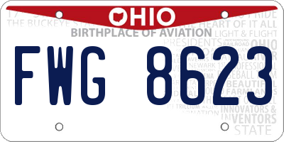 OH license plate FWG8623