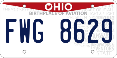 OH license plate FWG8629