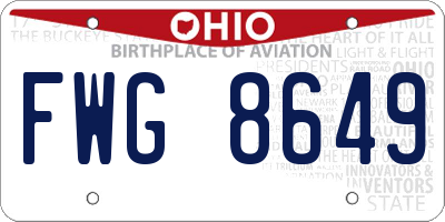 OH license plate FWG8649