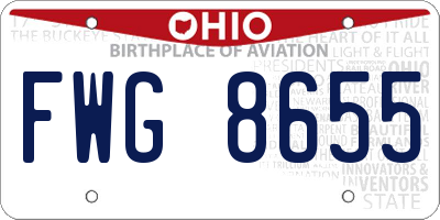 OH license plate FWG8655