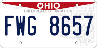 OH license plate FWG8657