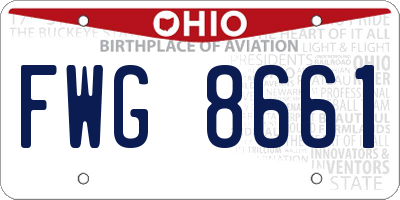 OH license plate FWG8661