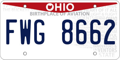 OH license plate FWG8662