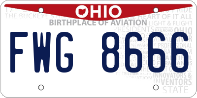 OH license plate FWG8666