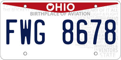OH license plate FWG8678