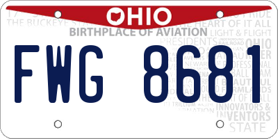 OH license plate FWG8681