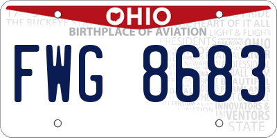OH license plate FWG8683