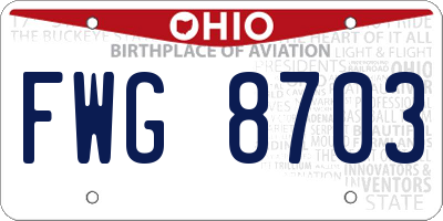 OH license plate FWG8703