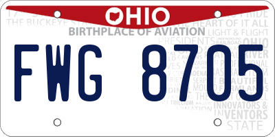 OH license plate FWG8705